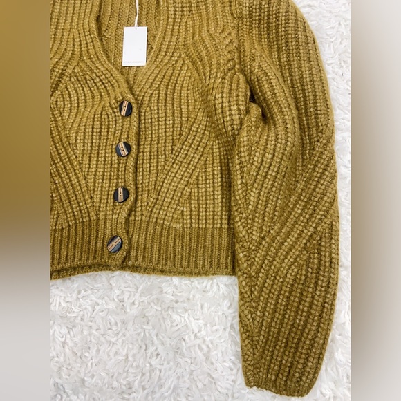 NWT Ulla Johnson Greta Olive Green Alpaca Knit Designer Cardigan in Topenade S - Picture 7 of 8